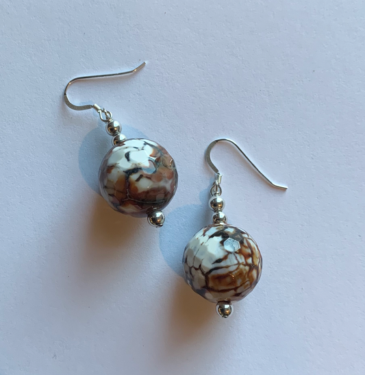 Agate Faceted Bead Earrings