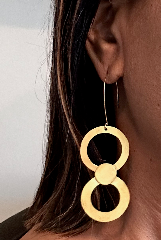 Hammered Brass Hoop Earrings