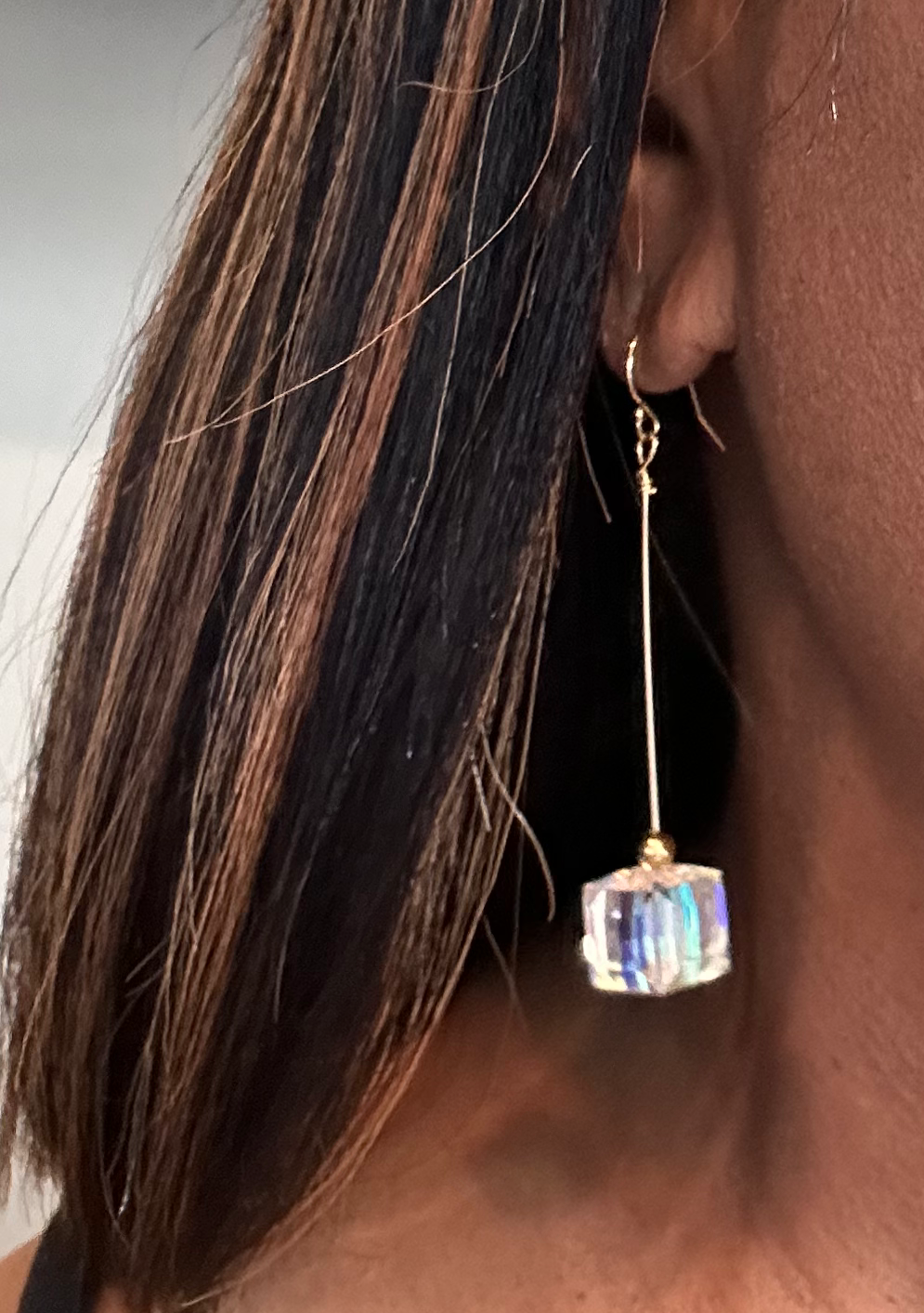 Swarovski Square Crystal Bead Earrings