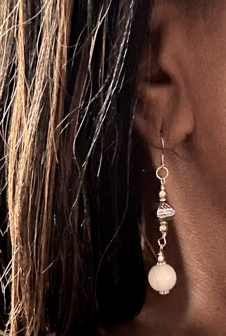 White Jade Earrings