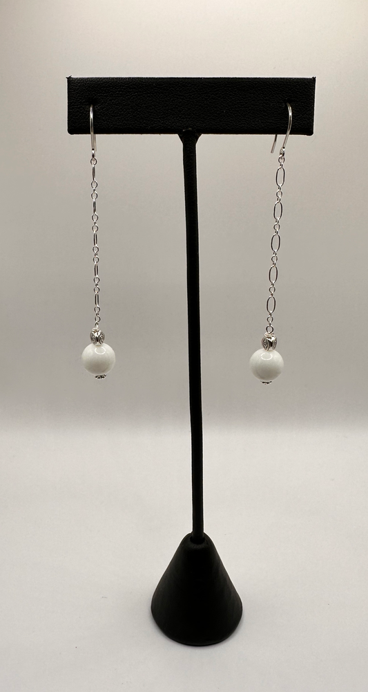 White Jade Earrings