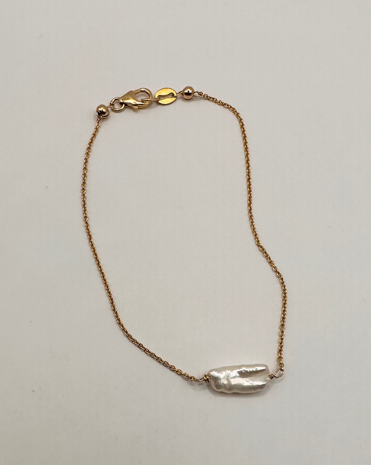 Freshwater Rice Pearl with 14kt Gold Filled Bracelet