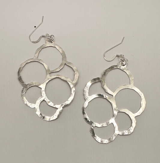 Handcrafted Sterling Silver Overlapping Circle Earrings