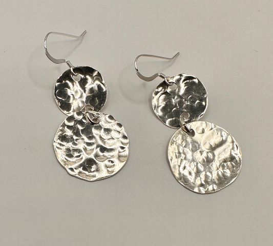 Artisan Handcrafted Hammered Sterling Silver Earrings