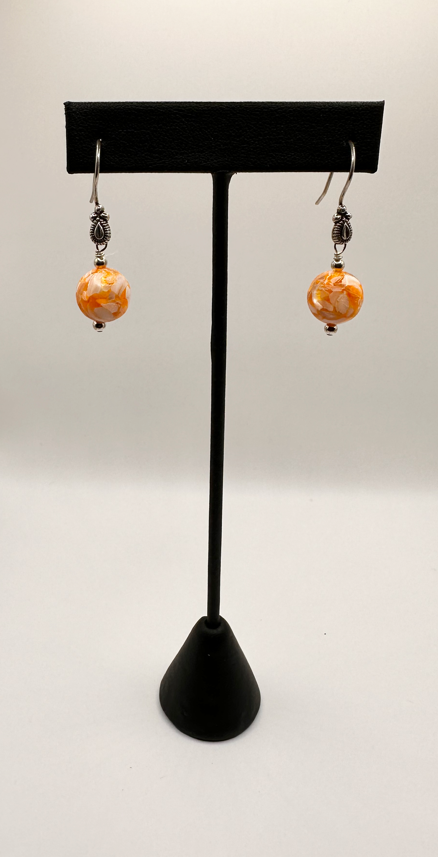 Spiny Oyster Drop Bead Earrings