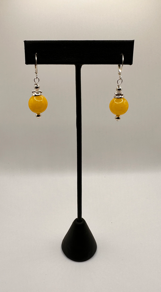 Yellow Jade Drop Earrings