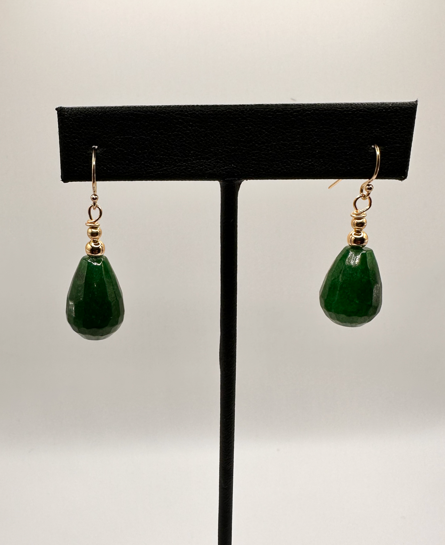 Green Aventurine with 14KT Gold Filled Dangle Drop Earrings