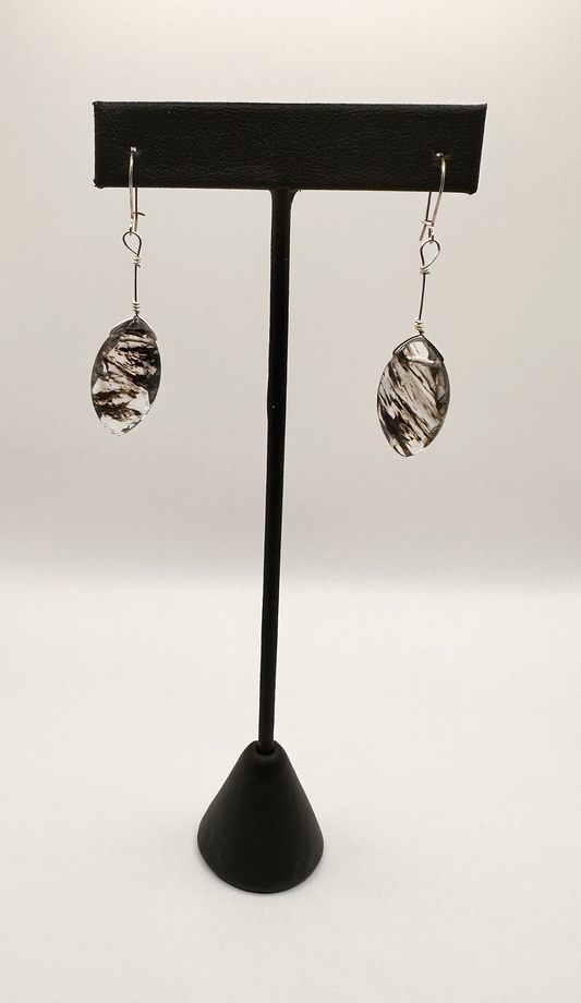 Black Rutilated Quartz Earrings