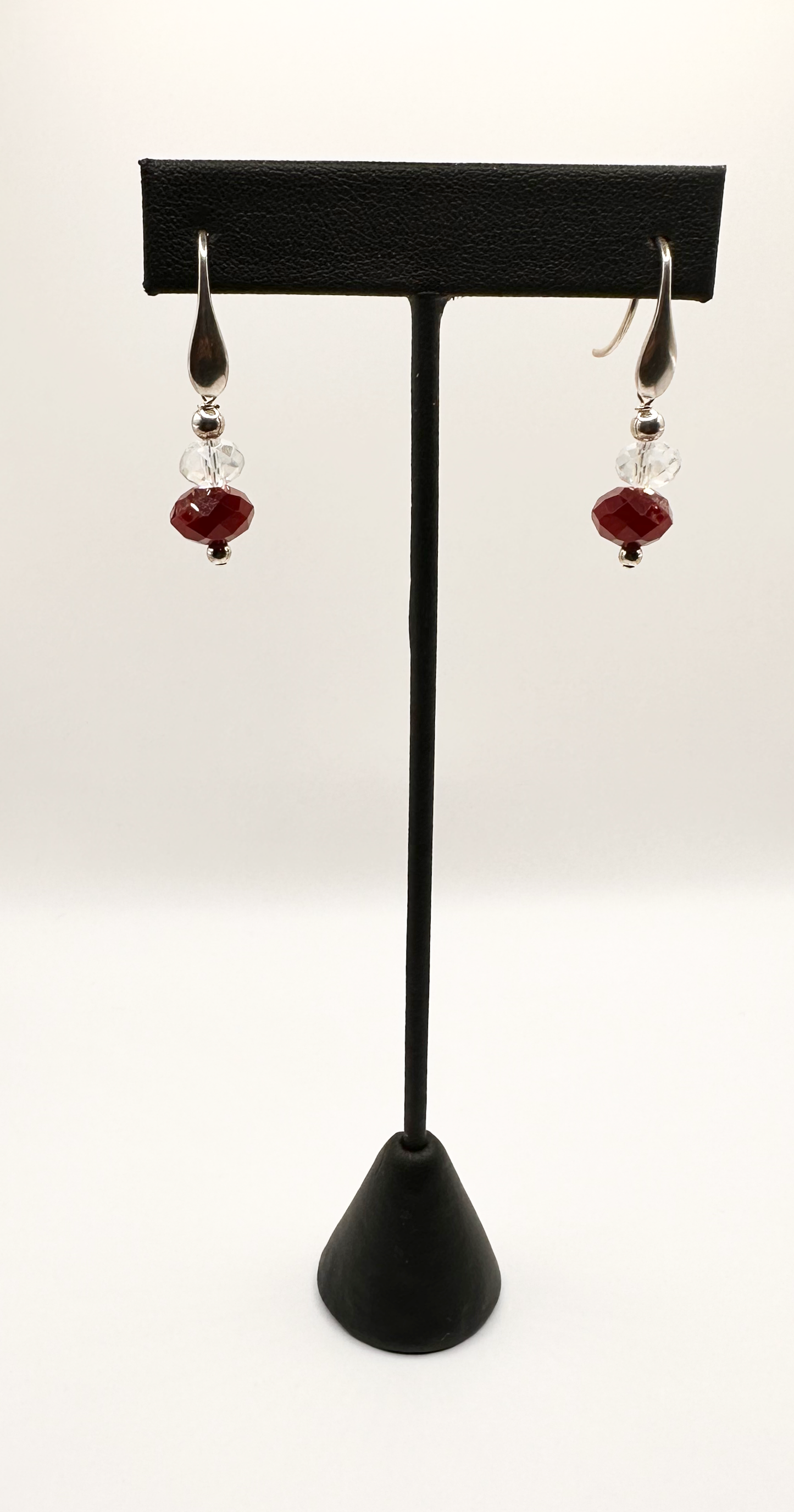 Red Czech Glass Bead Earrings