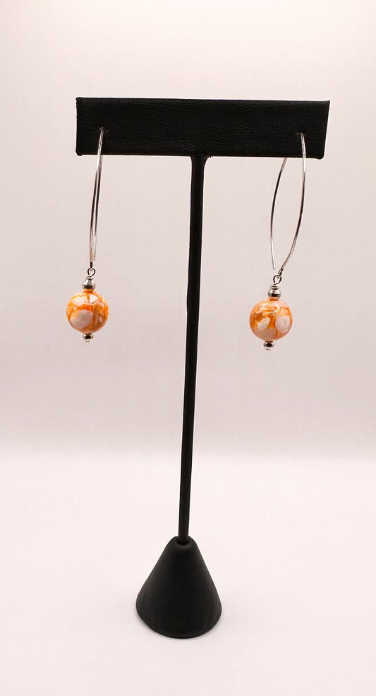 Spiny Oyster Drop Bead Earrings