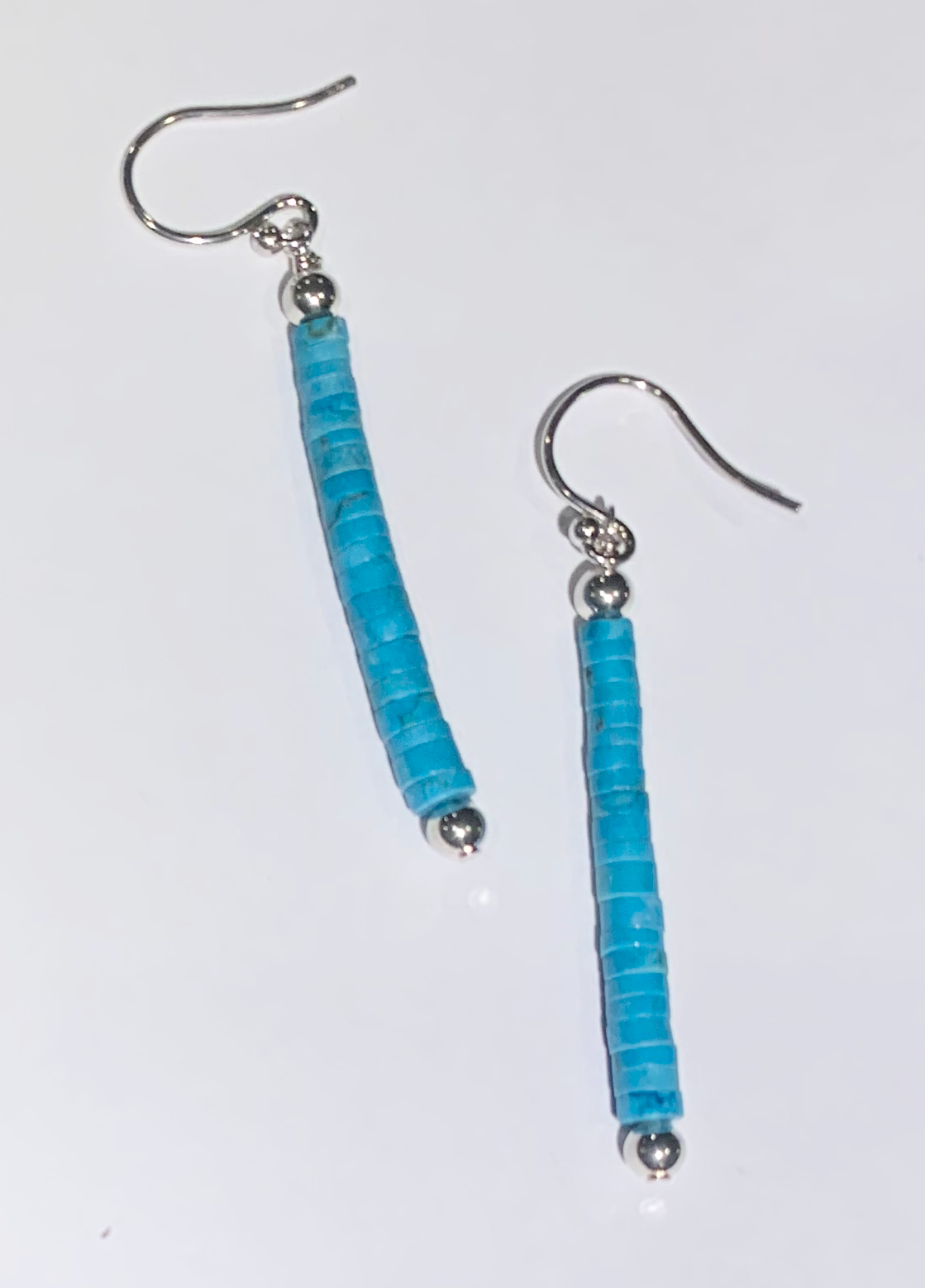 Turquoise Heshe Stick Bead Earrings