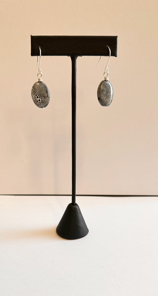 Snakeskin Patterned Clay Drop Earrings