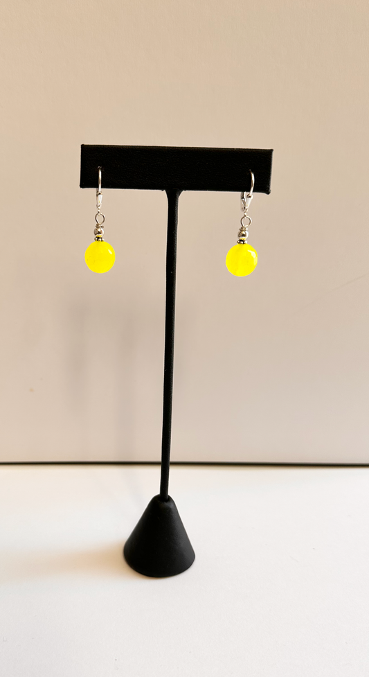 Bright Yellow Stone Earrings