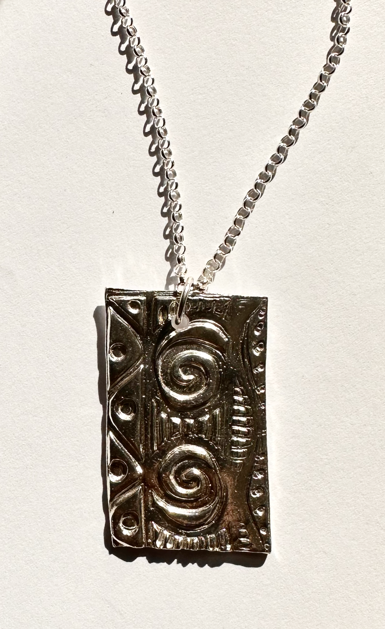 Artisan Crafted Fine Silver Pendant with Sterling Silver Chain Necklace