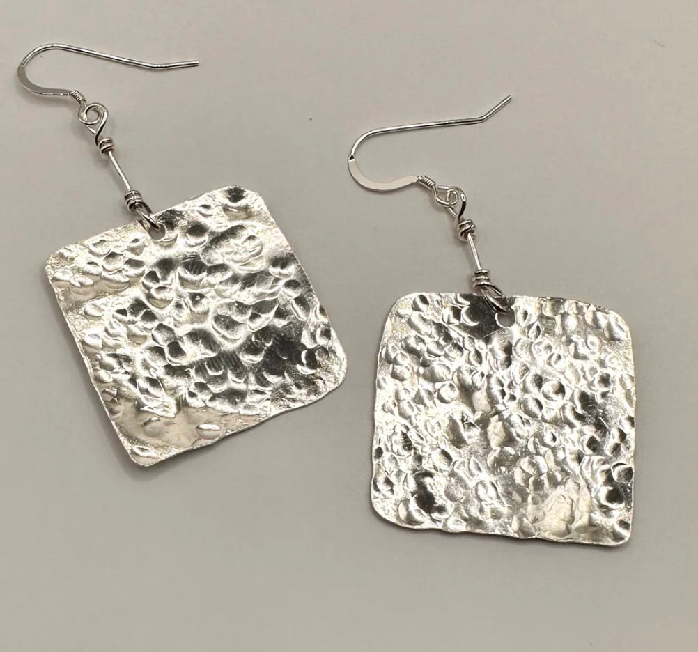 Handmade Hammered Artisan Sterling Silver .925 Earrings
