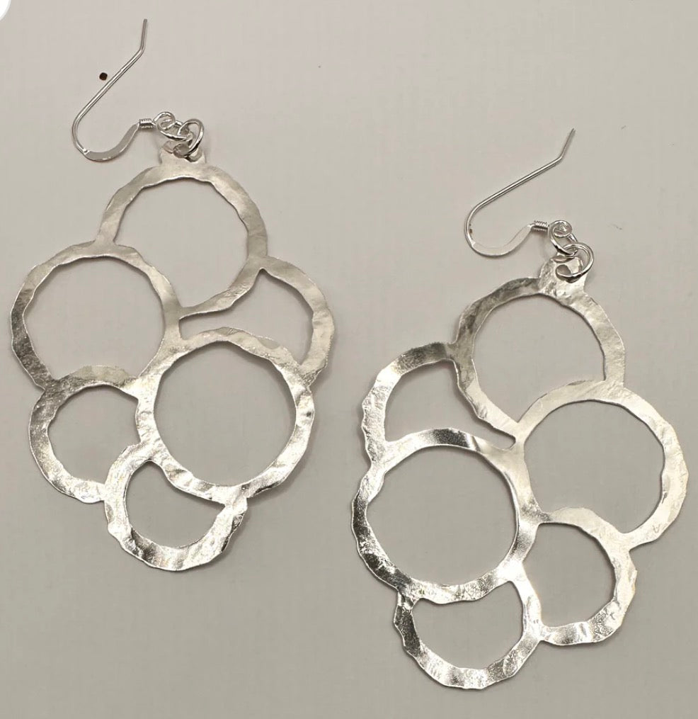 Fabulous Artisan Hand Cut Sterling Silver .925 Earrings