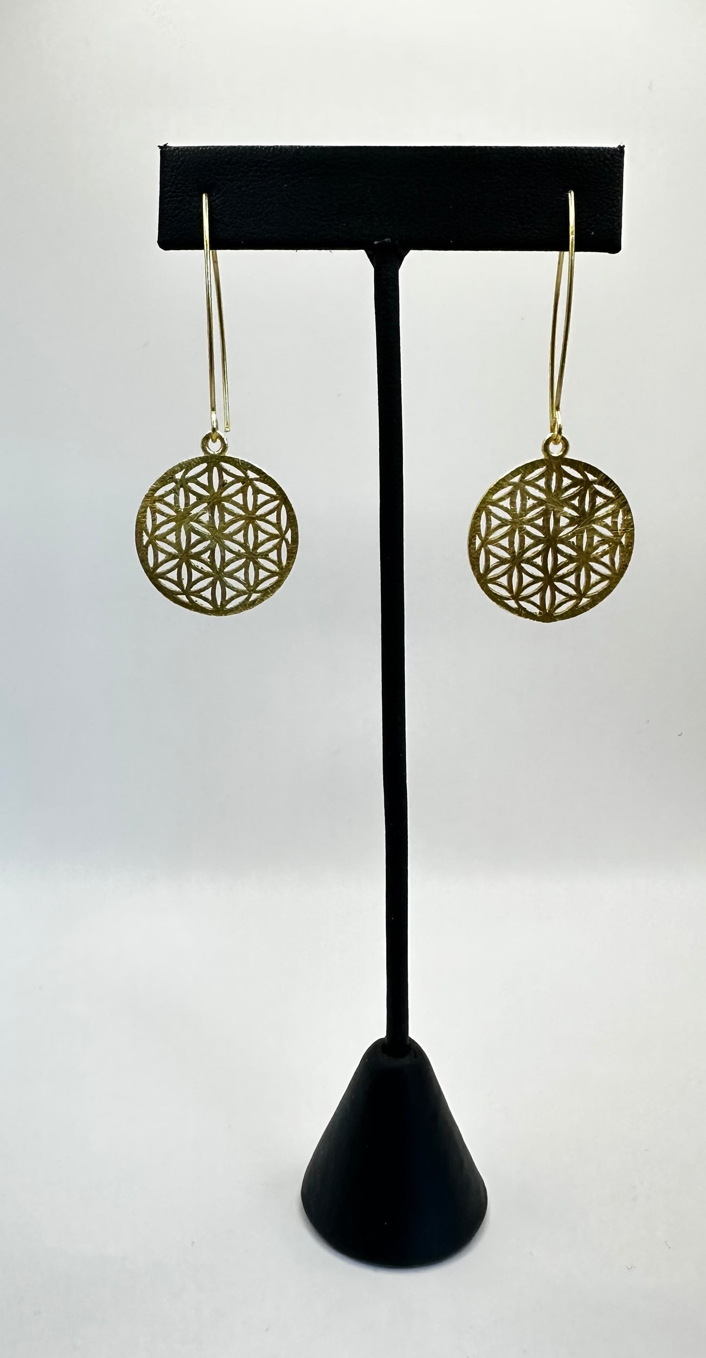Gold Tone Plated Patterned Earrings