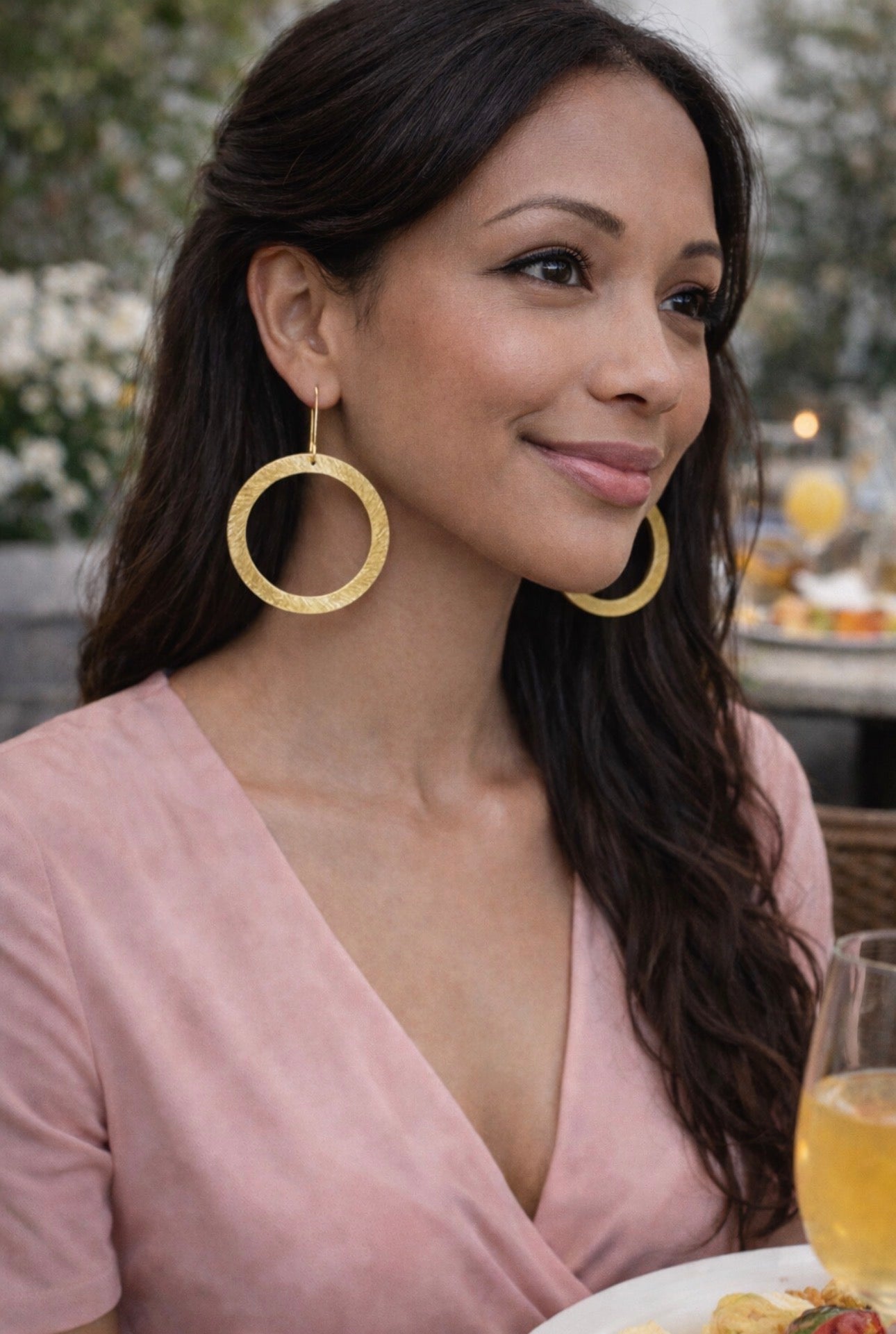 Gold Tone Plated Extra Large Hoop Earrings