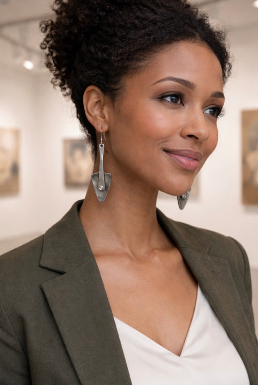 Zinc Alloy Hammered Earrings