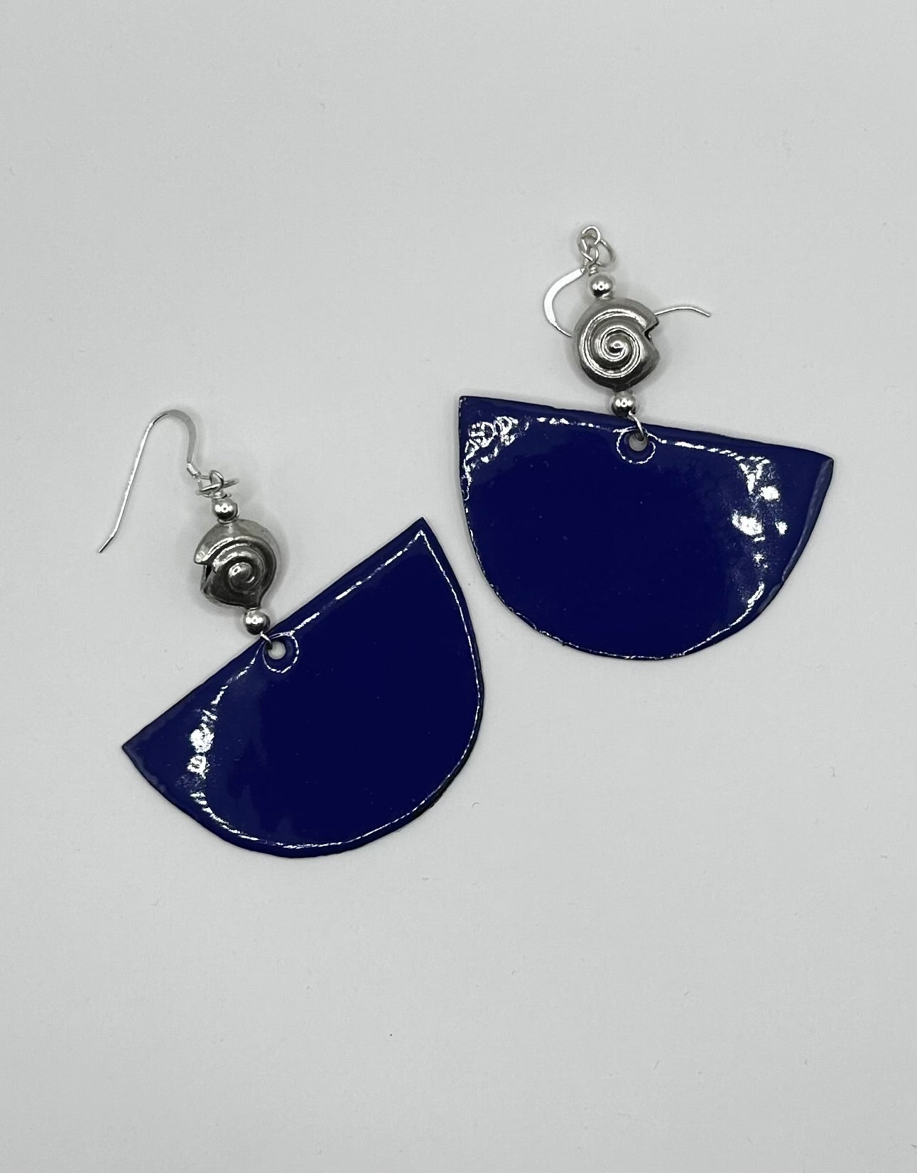 Cobalt Blue with Thai Silver Accent Bead Earrings