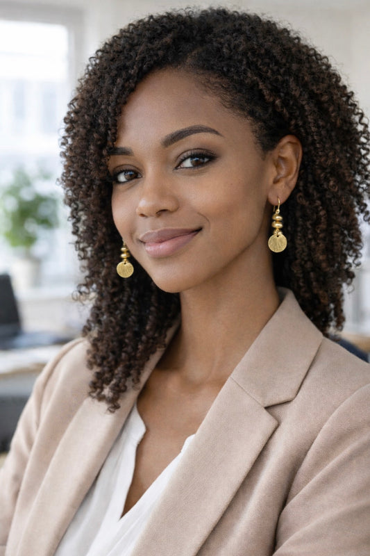 Gold Tone Plated Dangle Drop  Earrings