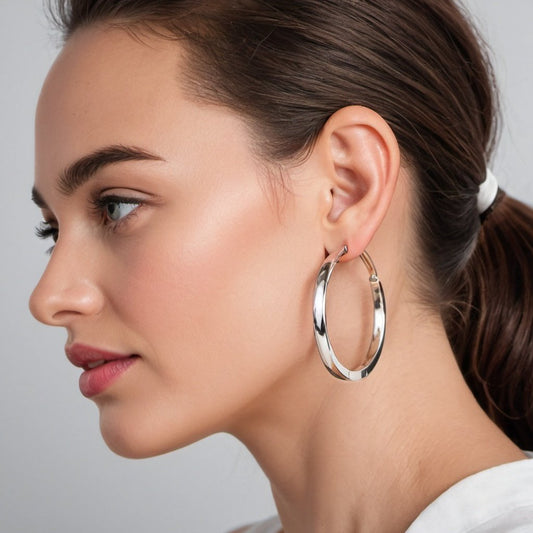 Sterling Silver Serious Hoop Earrings